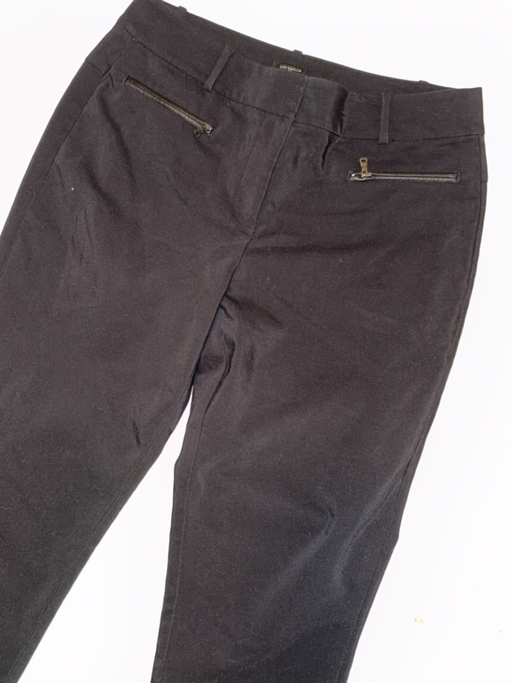 Black Ann Taylor Tailored Zip-Pocket Ankle Pants - Picture 3 of 5